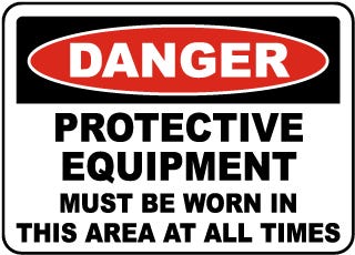 Placa de aviso que significa equipamento de proteção