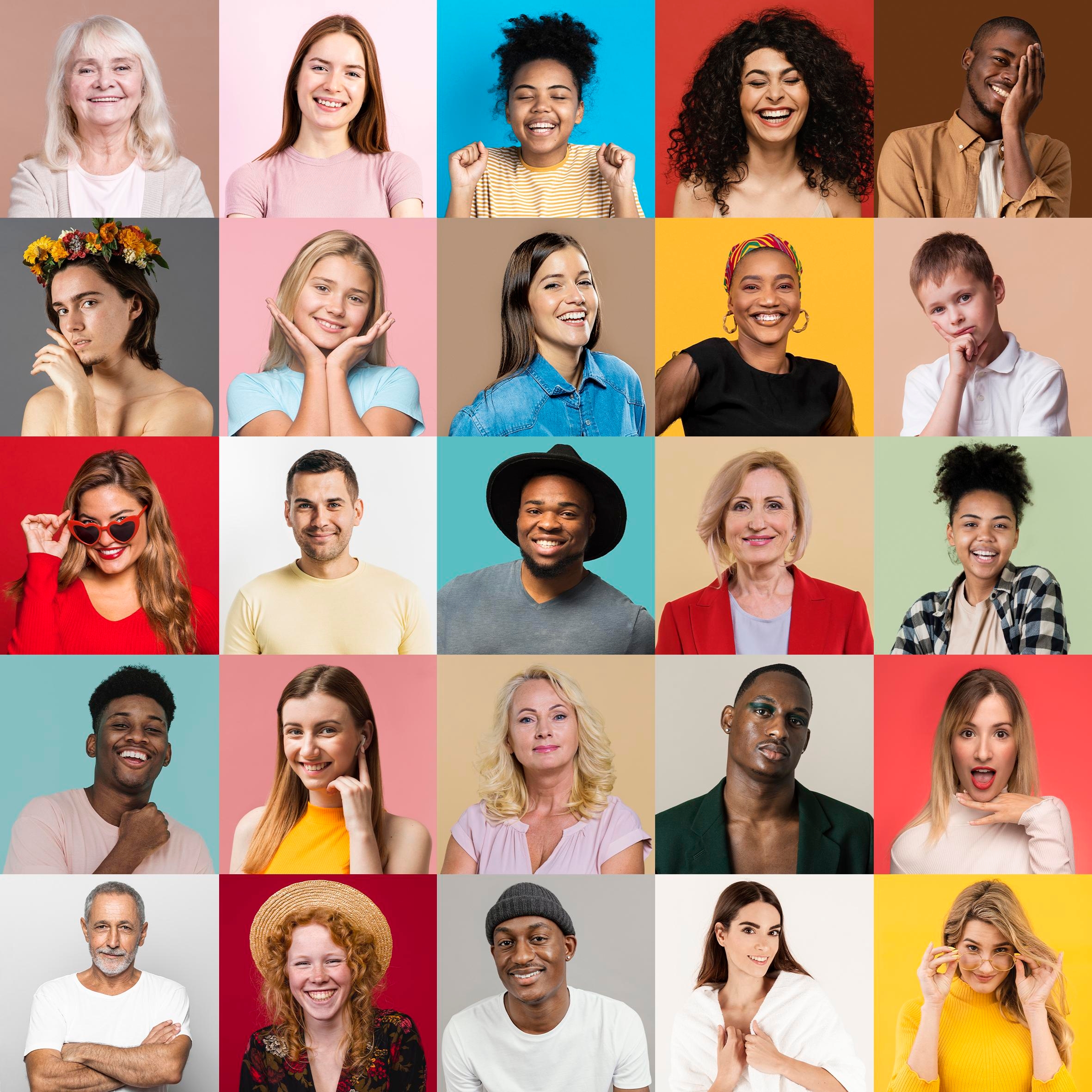 collage de uma diversidade de pessoas 