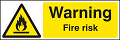 Placa de aviso que significa cuidado com incêndio