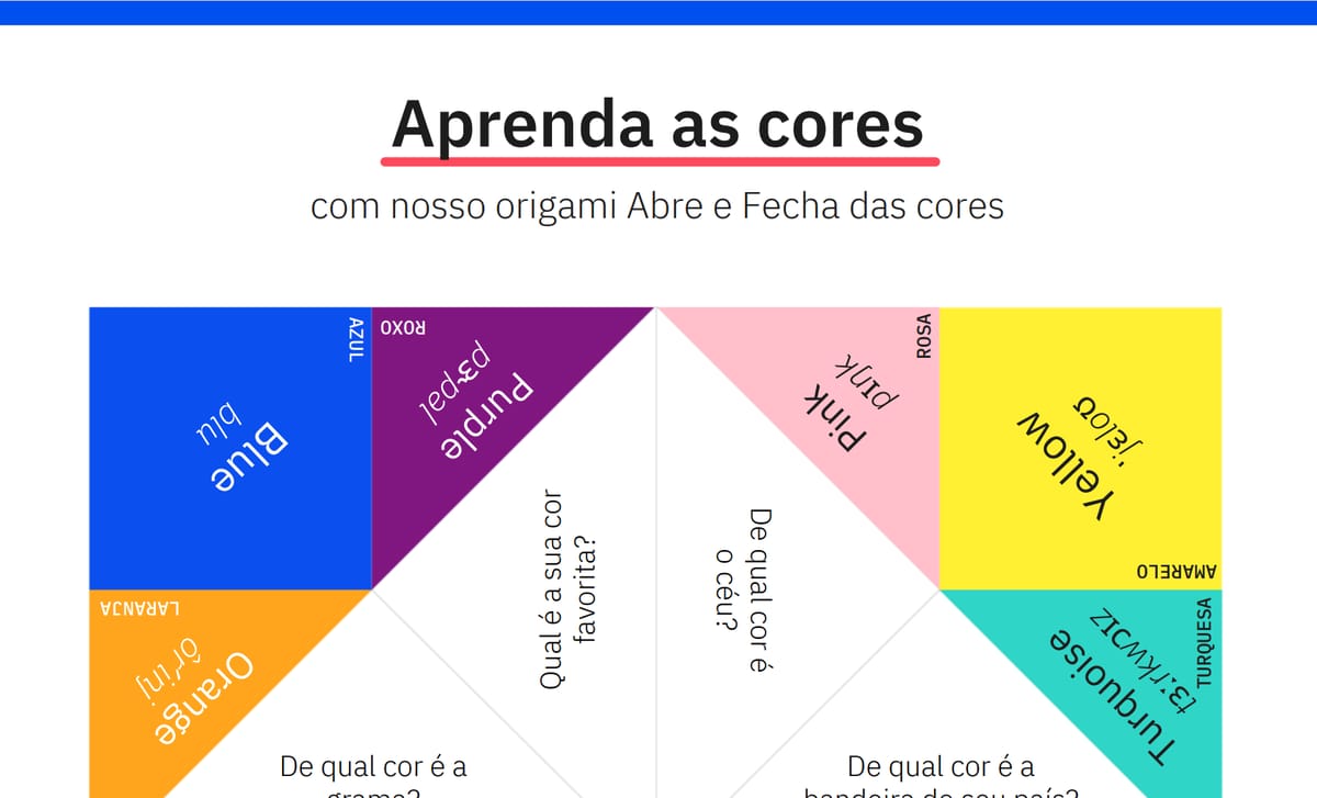 jogo das cores em inglês para imprimir