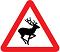 Placa de trânsito que significa animais selvagens na via