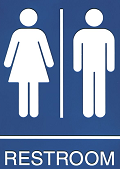 Placa de aviso que significa banheiro unissex