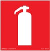 Placa de aviso que significa extintor de incêndio
