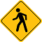 Placa de trânsito que significa passagem de pedestres
