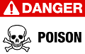 Placa de aviso que significa cuidado com veneno
