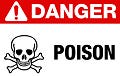 Placa de aviso que significa cuidado com veneno