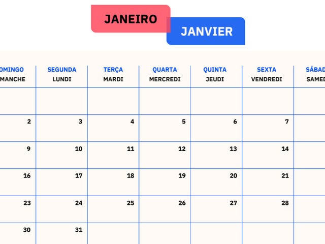 Calendário em francês é alguns dos conteúdos para estudar idiomas
