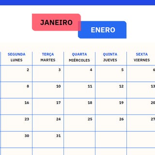 Calendário em espanhol é alguns dos conteúdos para estudar idiomas
