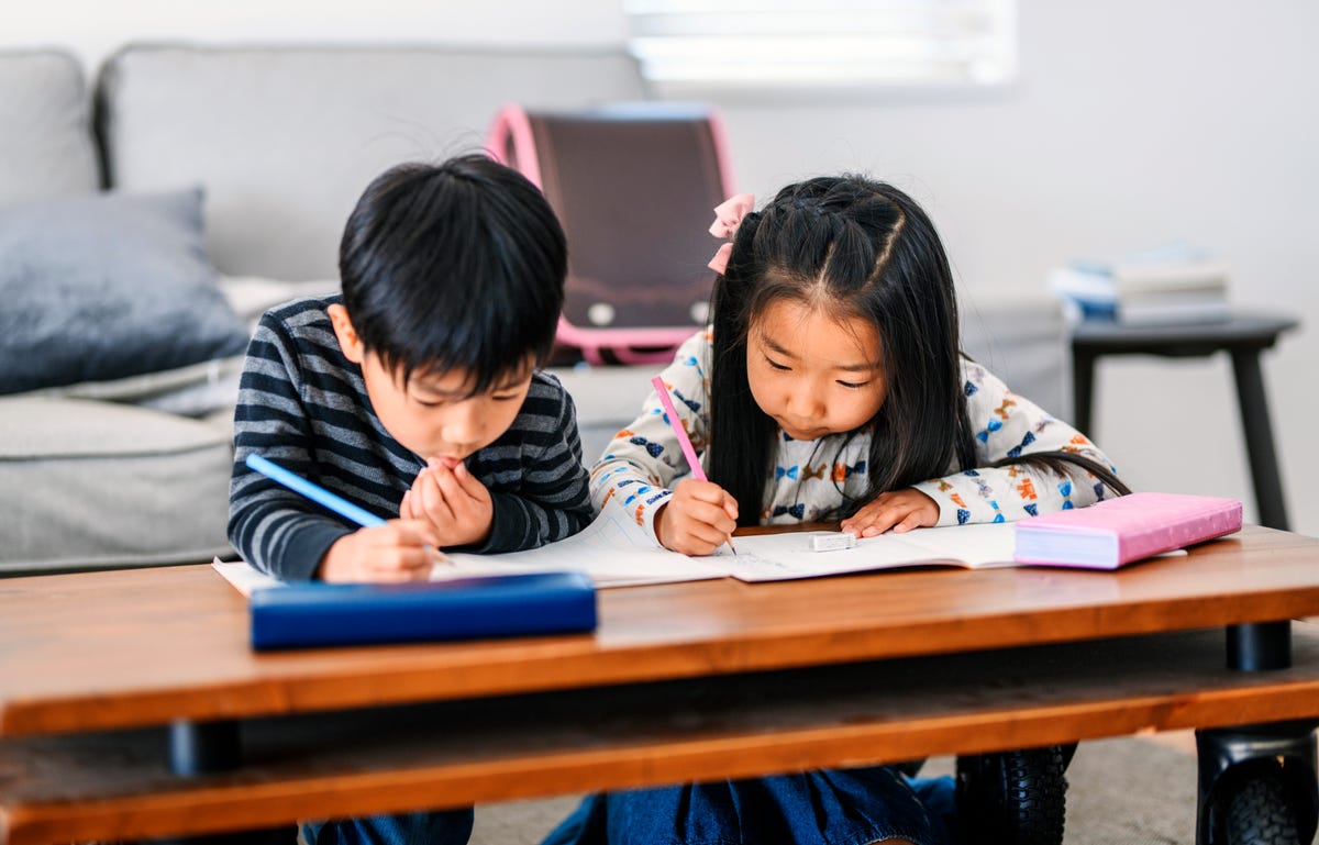 Meninos estudam com curso de mandarim para crianças.