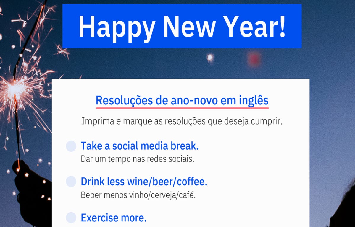 Lista de resoluções de ano-novo em inglês