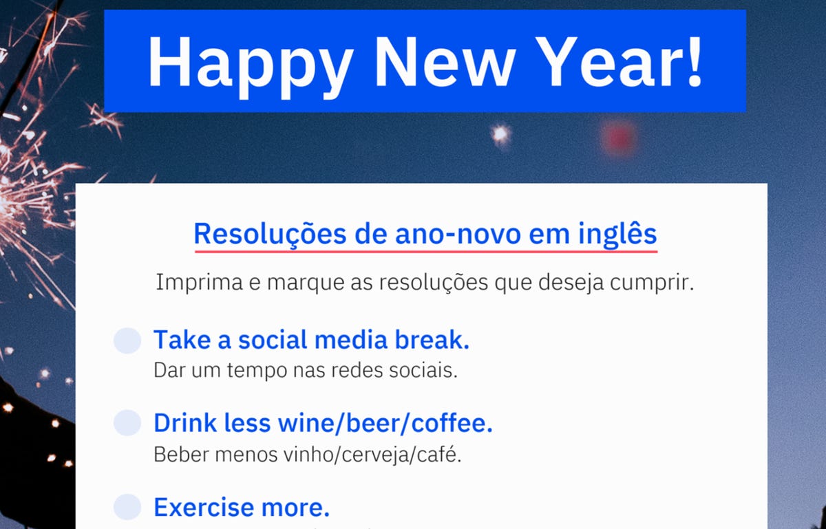 Lista de resoluções de ano-novo em inglês