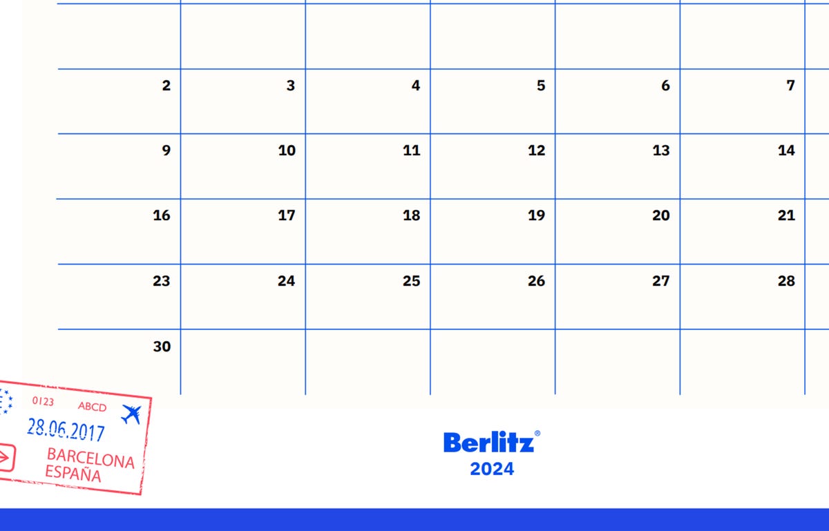 Calendário 2024 de espanhol
