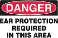 Placa de aviso que significa proteção auricular