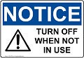 Placa de aviso que significa desligamento automático