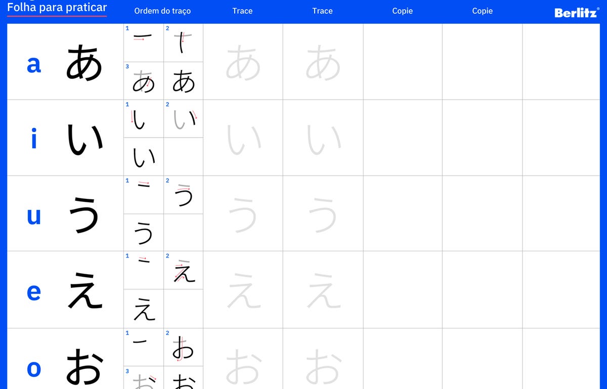 Hiragana Alfabeto Japonês
