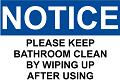 Placa de aviso que significa limpeza