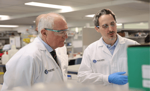 From left: Minister Harris MP, NSW Minister for Medical Research with Dr Philipp C. Rommel during the announcement of the Elite Research Grant recipients.