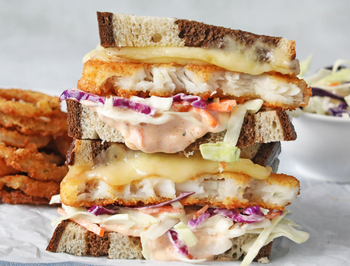 Crispy Breaded Haddock Reuben