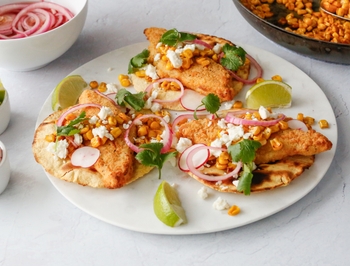 Southern Style Sweet Corn & Cod Tacos