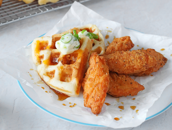 Sizzlin’ Sweet Buffalo Wings + Waffles