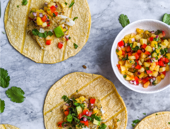 Healthy Fish Tacos With Pineapple Red Pepper Salsa