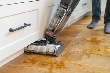 CrossWave vacuuming and mopping wet spill on hard flooring