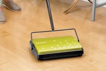 REFRESH Manual Sweeper cleaning hard flooring.