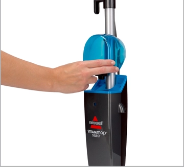Putting Water Tank back on the Steam Mop Select.