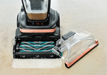 2 Rows of Brush Rolls on bottom of foot with brush roll cover.