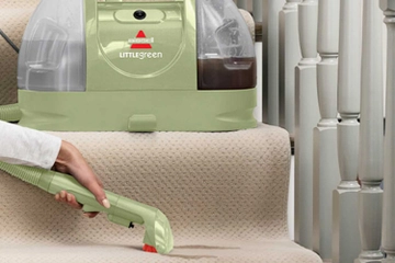 Little Green portable carpet cleaner cleaning steps