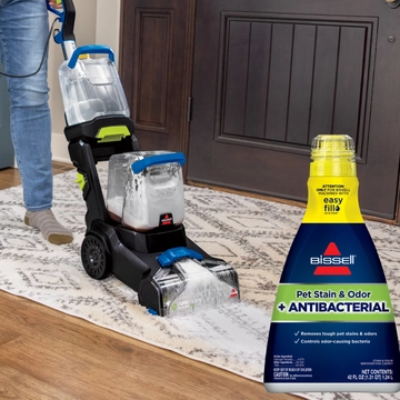 Using TurboClean DualPro carpet cleaner to clean area rug.