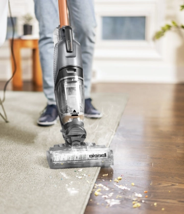 Vacuum, mop, and steam simultaneously