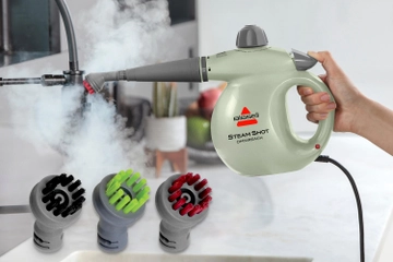 Steam Shot OmniForce handheld steamer color coded cleaning brushes
