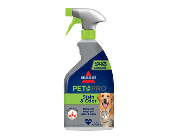 Pretreat set-in pet stains with the PET PRO Stain & Odor formula