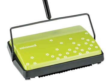 REFRESH Manual Sweeper cleans dirt and debris without cords or batteries.