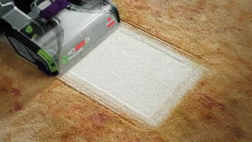 Using ProHeat 2X Revolution Pet Pro to deep clean heavy dirt path in carpet.