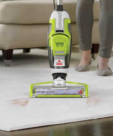 CrossWave Wet Dry Vac Cleaning Area Rug and moving to hard flooring.