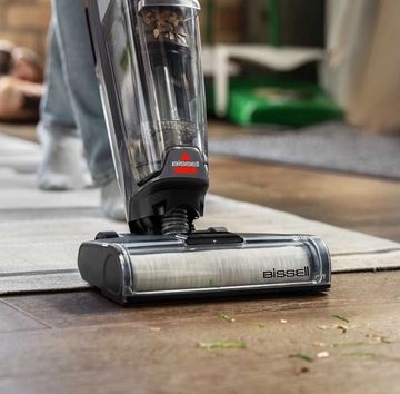 CrossWave OmniForce All-in-One Multi-Surface Cleaner moving from area rug to hard flooring