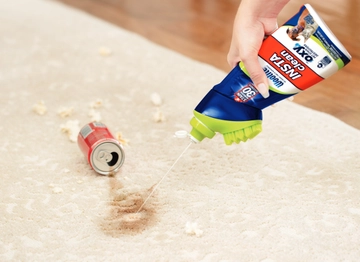 Woolite INSTAclean Stain Remover cleaning soda stain off area rug