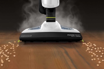 Vacuuming and mopping cereal from hard flooring