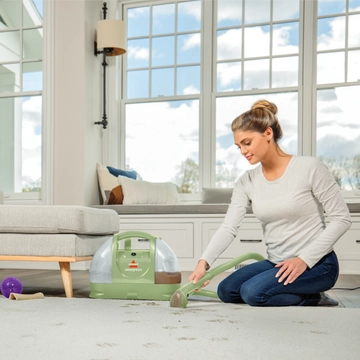 Using Little Green to Deep Clean Stain on area rug.