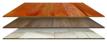 Wood, laminate, tile flooring.