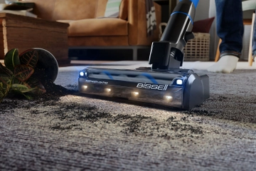 PowerClean FurFinder vacuuming pet hair and debris from carpet