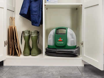Storing Little Green Mini in cupboard