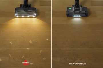 Lighting on BISSELL product vs. competitor product