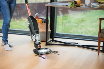 Using CrossWave X7 Wet Dry Vac to clean mess off hard flooring.