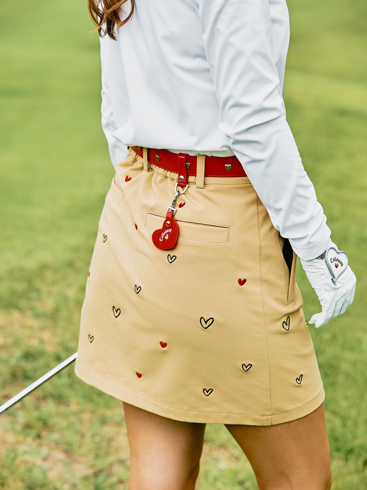 Callaway ハート柄セーター Lサイズ ピンク キャロウェイロゴがハートマークになったLOVE Callaway(ラブ