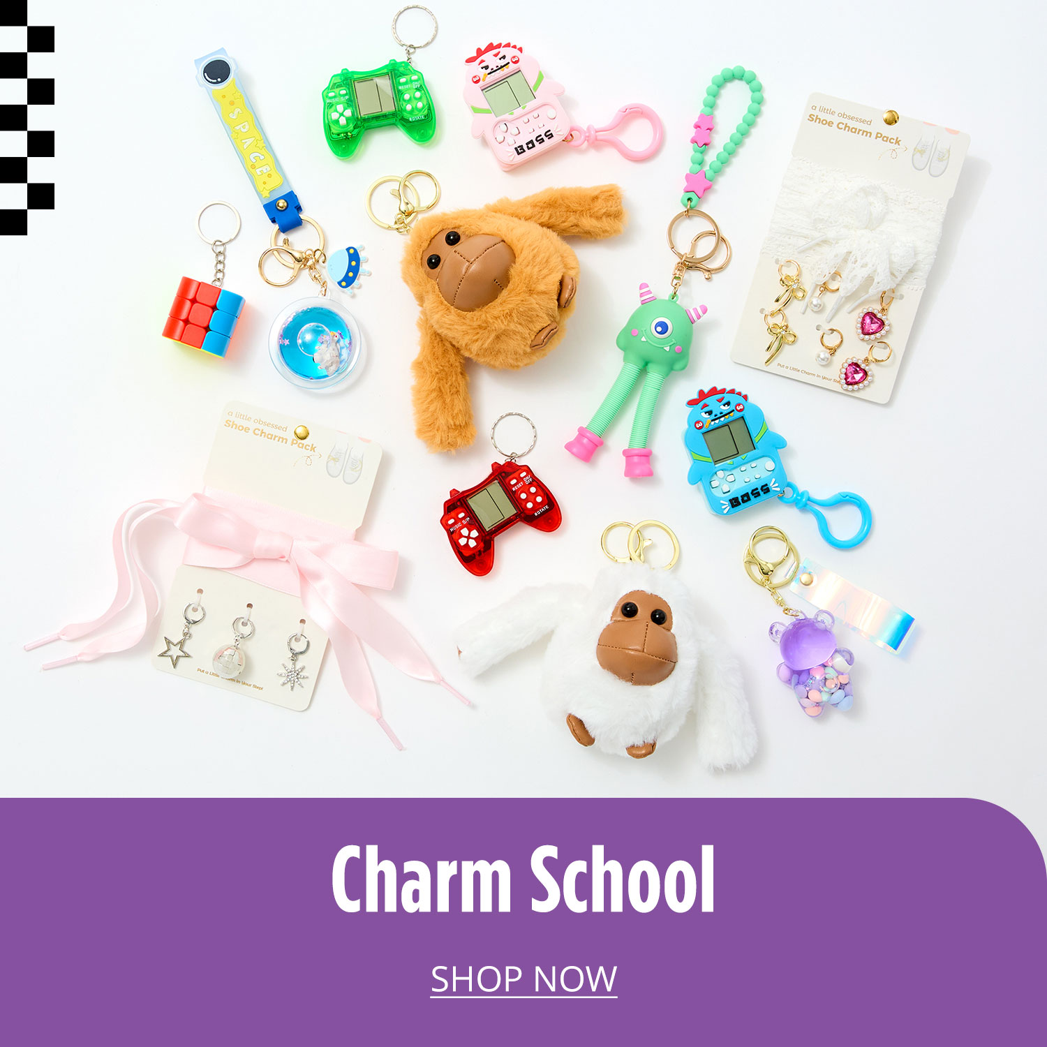various shoe and bag charm accessories