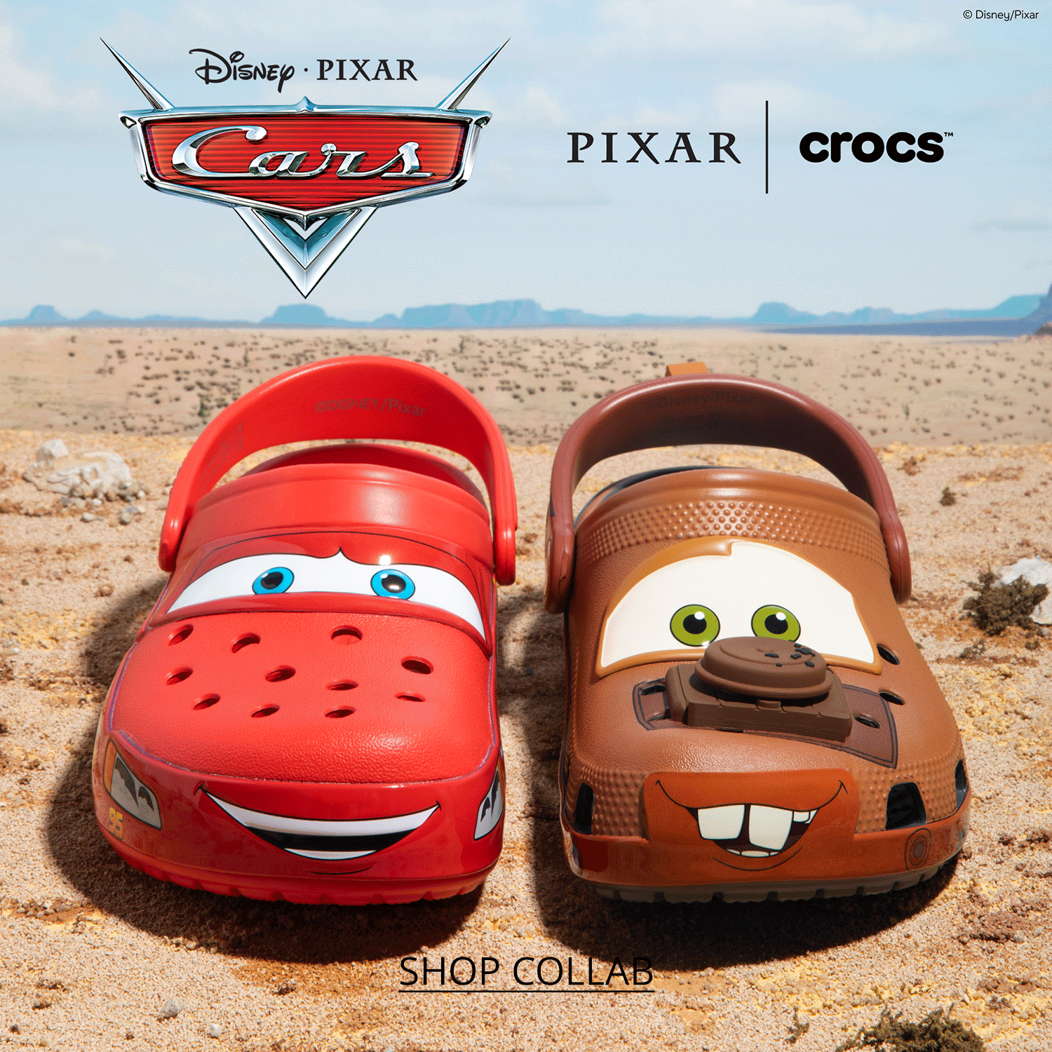 Disney Pixar Cars Mater Croc sandals