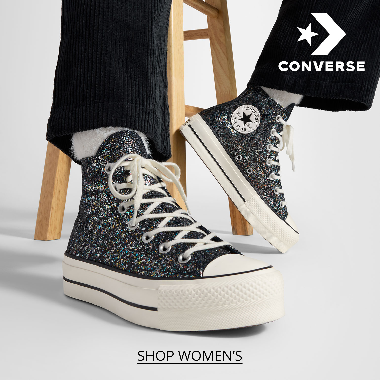 Converse Chuck Taylor All Star High Top Women's Glitter High Top Sneakers			